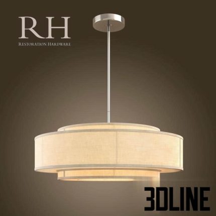RH THREE TIER LINEN BANDED PENDANT(3dline.net)