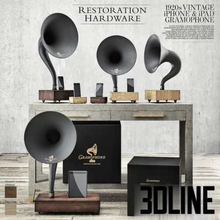 Restoration Vintage Hardware Gramophone Set(3dline.net)