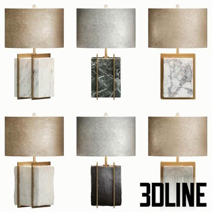 Table Lamp With Stone Set 1(3dline.net)