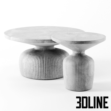 Tambor concrete tables by Westelm(3dline.net)