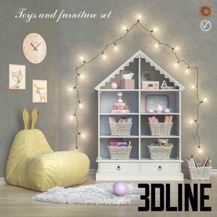 Toys and furniture set 21(3dline.net)