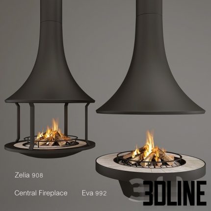 Two Fireplaces Zelia 908 and Eva 992(3dline.net)