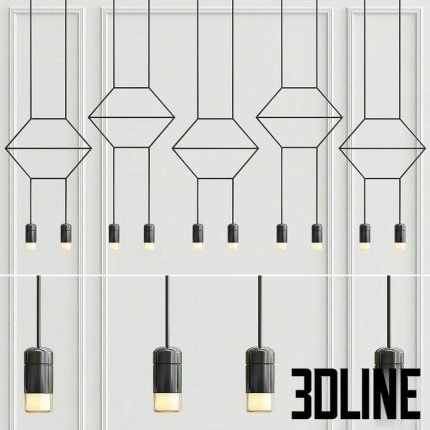 Vibia Wireflow Lineal Pendant Light 0331(3dline.net)