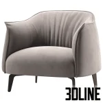 High-end 3D model of Vivo upholstered armchair from SK Design in multiple colors for luxury living room visualization