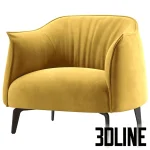 High-end 3D model of Vivo upholstered armchair from SK Design in multiple colors for luxury living room visualization