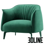 High-end 3D model of Vivo upholstered armchair from SK Design in multiple colors for luxury living room visualization