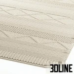 High-resolution 3D model of BENUTA ALVA wool rug with dense cable knit texture for cozy Scandinavian interior render