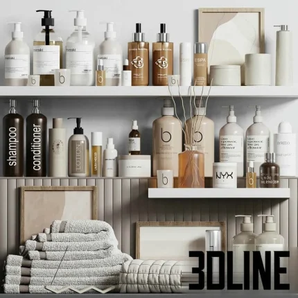 Bathroom-Accessories-with-towels(3dline.net)