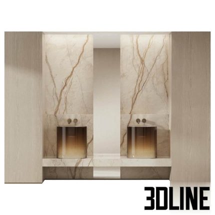 Bathroom furniture with luminous sinks(3dline.net)