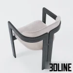 High-resolution 3D model set of Gallotti & Radice Eyl dining chairs and 0414 oval table for luxury dining room visualization