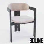 High-resolution 3D model set of Gallotti & Radice Eyl dining chairs and 0414 oval table for luxury dining room visualization