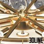 High-detail 3D model of MORELLA round glass panel chandelier by ImperiumLoft for luxury dining and living room visualization