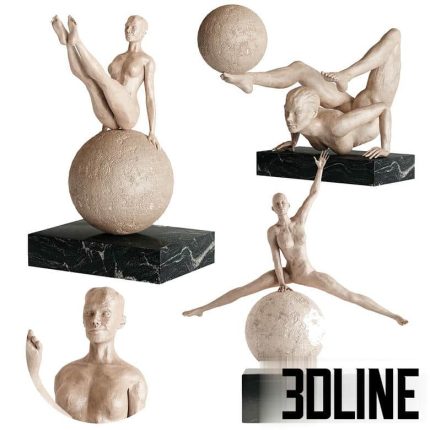 Human Sculptures 12 40 Girls With Balls (3dline.net)