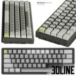 High-resolution 3D model of KEYCHRON K12 mechanical keyboard with compact 60% layout for modern office visualization