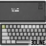 High-resolution 3D model of KEYCHRON K12 mechanical keyboard with compact 60% layout for modern office visualization