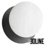 High-resolution 3D model of a LARGE OPAL round ceiling lamp with white opal glass diffuser and black metal plate