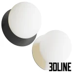 High-resolution 3D model of a LARGE OPAL round ceiling lamp with white opal glass diffuser and black metal plate