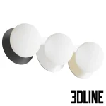 High-resolution 3D model of a LARGE OPAL round ceiling lamp with white opal glass diffuser and black metal plate