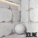 High-resolution 3D material of LA FABBRICA NAXA distressed porcelain tile with worn cement effect for industrial interior visualization