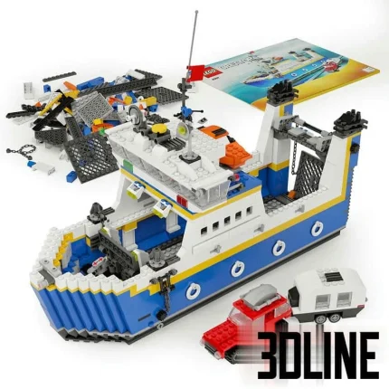 High-quality 3D model of LEGO Creator 4997 boat and caravan set for toy and child room visualization