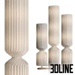 High-resolution 3D model of Lampatron TAISTO FL fluted columnar floor lamp with ribbed texture for luxury interior lighting