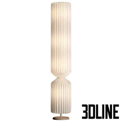 High-resolution 3D model of Lampatron TAISTO FL fluted columnar floor lamp with ribbed texture for luxury interior lighting