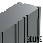 High-end 3D model of Laurameroni Bamboo Lounge sideboard with vertical fluted texture and matte black finish