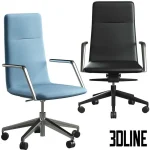 High-resolution 3D model set of LD Seating Harmony Pure high-back office chairs in fabric and leather options