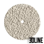 High-detail 3D model of a circular decorative wall panel with white pebble/panno texture for V-Ray render