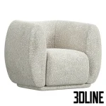 High-end 3D model of STUDIOPARISIEN Panther armchair in textured bouclé fabric for luxury contemporary interior render