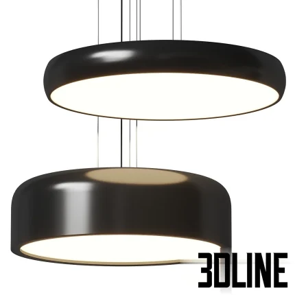 High-resolution 3D model set of Perleto and Gap round minimalist pendant lights by Nova Luce for modern kitchen visualization