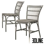 High-quality 3D model set of Sika Design Elisabeth chairs and Nicole cafe table for outdoor and balcony dining visualization