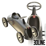 High-resolution 3D model of Baghera Rider silver classic metal toy car for nursery and playroom visualization