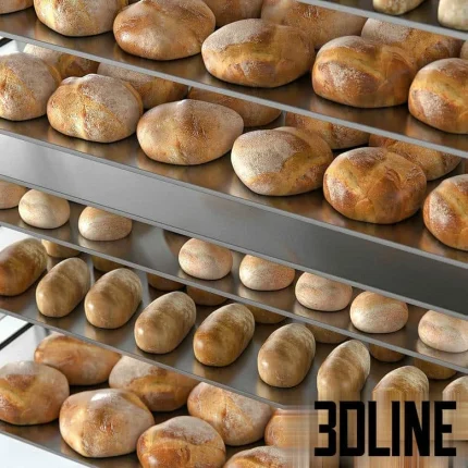 High-resolution 3D model of WIESHEU commercial convection oven with multiple decks and stainless steel baking racks