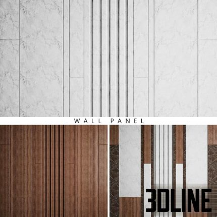 Wall Panel Wood Stone (3dline.net)