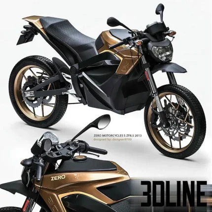 High-resolution 3D model of ZERO MOTORCYCLES S ZF8.5 electric sport bike vehicle for urban and industrial visualization