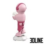 High-resolution 3D model of an Astronaut statue lamp holding a glowing moon light for novelty and space themed interior decor