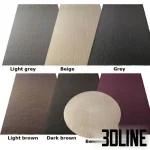 High-resolution 3D material pack of B&B Italia Cratis rugs with subtle geometric pattern and multiple colorways