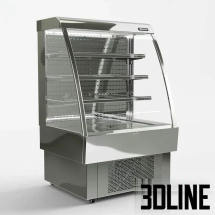 High-detail 3D model of Blizzard GRAB 100 commercial refrigerated multideck display case for grocery and retail store rendering