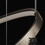 High-quality 3D model set of Cattelan Italia Magellano oval ring pendant lights with integrated LED strips and matte black finish