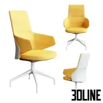 High-resolution 3D model set of Coalesse Massaud conference chairs in fabric and leather options with swivel bases