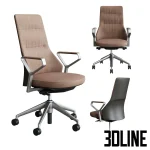 High-resolution 3D model set of Coalesse Massaud conference chairs in fabric and leather options with swivel bases