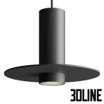 High-resolution 3D model set of COVO KREIS minimalist hanging lamps with round disc shade and cylindrical body in black and white
