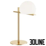 High-quality 3D model set of Estiluz CIRC spherical table lamps in black and gold finish with white opal glass shade