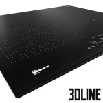 High-resolution 3D model set of Neff and Bosch induction hobs with Flexinduction technology and black glass finish
