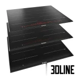 High-resolution 3D model set of Neff and Bosch induction hobs with Flexinduction technology and black glass finish