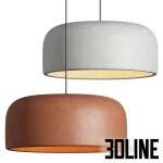High-quality 3D model of Khmara resin dome pendant lamp in white and terracotta finishes for organic minimalist interior lighting