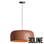 High-quality 3D model of Khmara resin dome pendant lamp in white and terracotta finishes for organic minimalist interior lighting