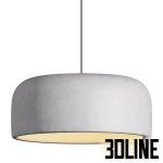 High-quality 3D model of Khmara resin dome pendant lamp in white and terracotta finishes for organic minimalist interior lighting