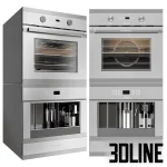 High-resolution 3D model set of Küppersbusch built-in convection oven and espresso machine in multiple finishes (black, white, steel)